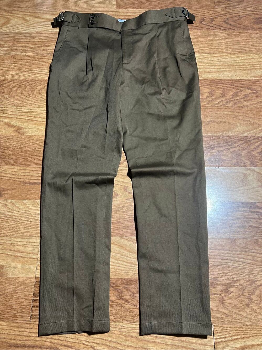 Pini Parma Men’s Pleated Cinch Buckle Italy Trousers Size 50 34x30